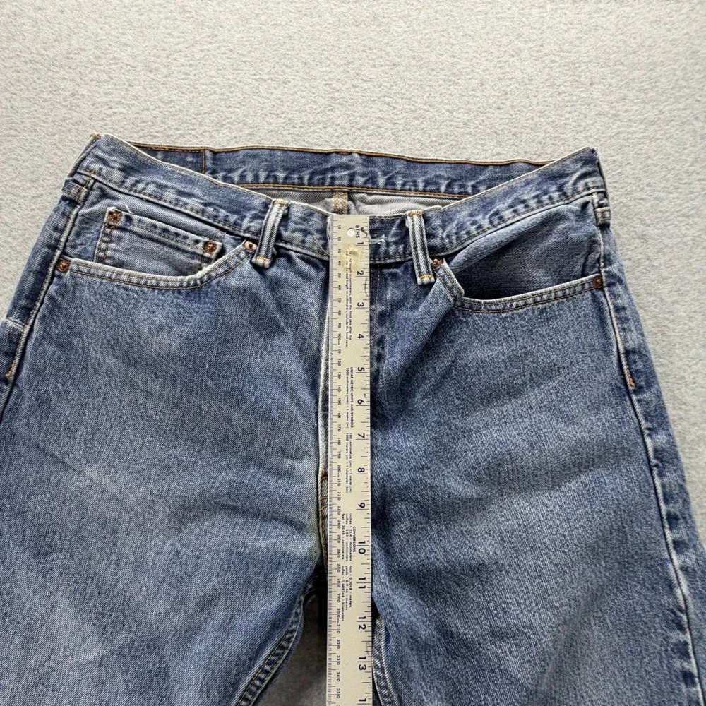 Levis 505 Regular Fit Jeans Mens 35x28 Medium Wash Blue Denim Straight Leg USA